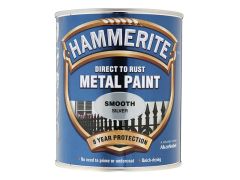 Hammerite Direct to Rust Smooth Finish Metal Paint Silver 250ml - HMMSFSI250
