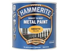 Hammerite Direct to Rust Smooth Finish Metal Paint Yellow 2.5 Litre - HMMSFY25L