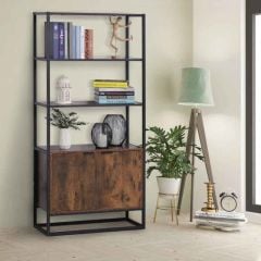 Homcom Sideboard Storage Unit With 3 Open Shelves - Brown - 838-027
