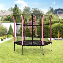 Homcom 5.2ft Kids Trampoline With Enclosure Net For 3 - 10 Years - Pink - 342-007V01PK Main Image