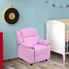HOMCOM Kids Recliner Armchair with Storage - Pink - 55-0041 Lifestyle