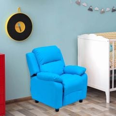 HOMCOM Kids Recliner Armchair with Storage - Blue - 55-0042 Lifestyle Image