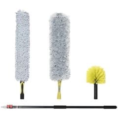 HOMCOM 4 Piece Extendable Microfiber Duster Cleaning Kit - 720-025V01BK Main Image View