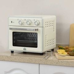 HOMCOM 1400W 20 Litre Mini Toaster Oven - Cream White - 800-152V70CW Main Image