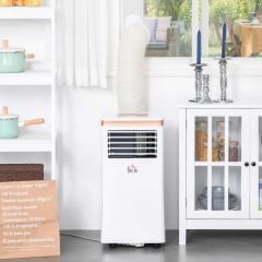 HOMCOM 9000 BTU 4-In-1 Compact Portable Air Conditioner Unit - White and Gold - 823-005V71