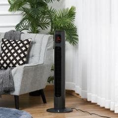 HOMCOM 38" Freestanding Tower Fan 3 Speed - Dark Grey - 824-005CG