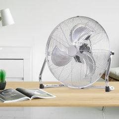 HOMCOM 20" Chrome Metal Tabletop Fan - Silver - 824-014V70