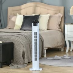 HOMCOM Freestanding Tower Fan 3 Speed - White - 824-017V70