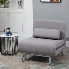 HOMCOM Single Sofa Bed Sleeper - Grey - 833-066V70GY