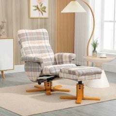 HOMCOM Swivel Recliner Chair with Footstool Storage - Multicolour - 833-358V70MX Lifestyle Main Image