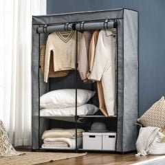HOMCOM Fabric Wardrobe - Light Grey - 850-209V00LG Lifestyle