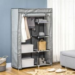 HOMCOM Fabric Wardrobe - Light Grey - 850-213V00LG Lifestyle