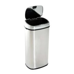 HOMCOM Automatic Sensor Bin 68 Litres - Silver - 851-003 Side View Open Lid