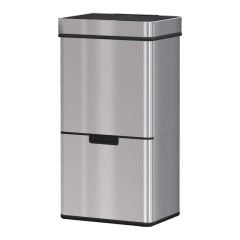 HOMCOM Automatic Sensor Bin with 3 Compartments 72 Litres - Silver - 851-018 Main Image
