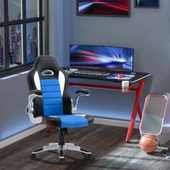 HOMCOM Gaming Chair - Blue & Black - 921-285V70BU