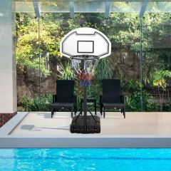 HOMCOM Portable Basketball Hoop With Backboard - Black - A61-001