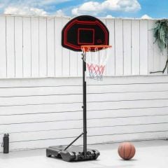 HOMCOM Portable Basketball Hoop With Backboard - Black/Red - A61-027BK