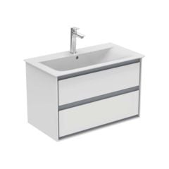 Ideal Standard Connect Air 800mm Wall Hung Vanity Unit 2 Drawers - Gloss White & Matt Grey - E0819KN