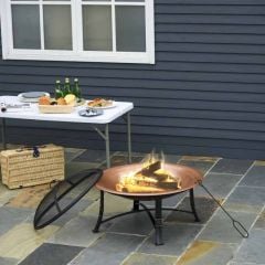 Outsunny Steel Outdoor Patio Fire Pit - Bronze/Black - 842-173
