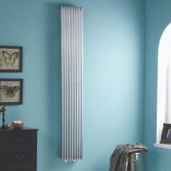 Towelrads Iridio Vertical Straight Hot Water Radiator 1800mm x 300mm - White - 120980
