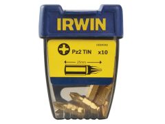 IRWIN Screwdriver Bits Pozi PZ2 25mm Titanium Pack of 10 - IRW10504342