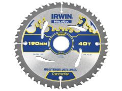 IRWIN Weldtec Circular Saw Blade 190 x 30mm x 40T ATB - IRW1897384
