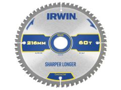 IRWIN Construction Circular Saw Blade 216 x 30mm x 60T ATB/Neg M - IRW1897397