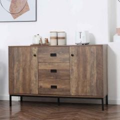 HOMCOM Industrial Style Sideboard Storage Unit - Distressed Brown - 835-543CF-sideboard