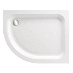 Just Trays Ultracast Left Hand Offset Quadrant Shower Tray 1200x800mm - White - A1280LQ100