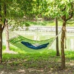 Outsunny 2 Person Hammock with Pillow - Green - 100110-073
