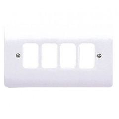 MK Grid plate 4 gang moulded white