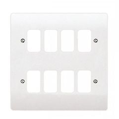 MK Grid plate 8 gang moulded white