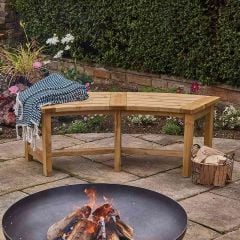 Lifestyle of Kelkay Appleton Curved Garden Bench - Timber