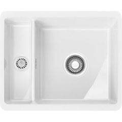 Franke Kubus 1.5 Bowl Undermount Ceramic Kitchen Sink Reversible KBK 160-38-12 - White - 126.0438.484