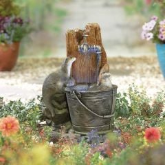 La Hacienda Playful Otters inc LEDS Water Feature - 45103L