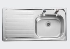 Leisure Lexin 1.0 Shallow Bowl Kitchen Sink Left Hand Drainer - Stainless Steel LE95LSB/