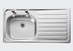 Leisure Sinks Lexin 1.0 Shallow Bowl Inset Kitchen SinkRight Drainer - LE95RSB/