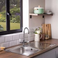 Leisure Sinks Linear Inset Kitchen Sink Reversible - Stainless Steel - LR950/