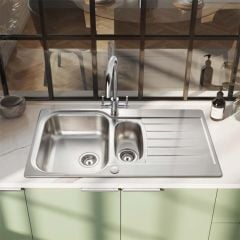 Leisure Sinks Seattle 1.5 Bowl Inset Kitchen Sink - Stainless Steel - SE9502POL/
