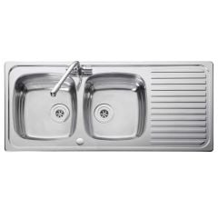 Leisure Linear 2 Bowl Inset Kitchen Sink Reversible - Stainless Steel - LR1160DB/