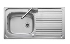 Leisure Linear 1.0 Bowl Reversible Stainless Steel Kitchen Sink with Single Lever Tap LR9501/TCAF35