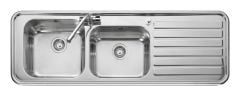 Leisure Luxe 2 Bowl Inset Kitchen Sink Right Hand Small Bowl - Stainless Steel - LX155R/