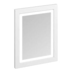 Burlington 600 x 750mm Bathroom Framed Mirror With LED Illumination - Matt White - M6MW