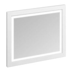Burlington 900 x 750mm Bathroom Framed Mirror With LED Illumination - Matt White - M9MW