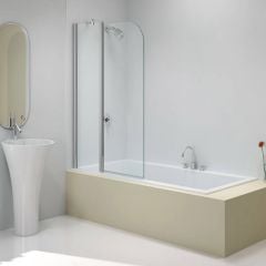 Merlyn 2 Panel Folding Curved Bathscreen 1500 x 900mm - MB3A