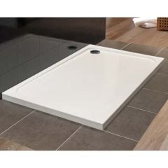 Merlyn MStone Rectangular Shower Tray with 90mm Fast Flow Waste - White - 1200 x 800mm - D128RT