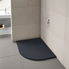 Merlyn Truestone Offset Quadrant Shower Tray Right Hand with Integrated Waste - Graphite - 1200 x 900mm - T129HGR