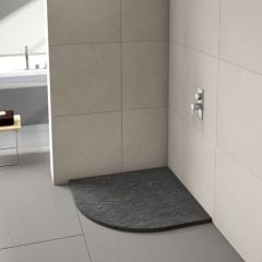 Merlyn Truestone Quadrant Shower Tray with Integrated Waste - Graphite -  900 x 900mm - T90QG