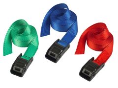 Master Lock Lashing Straps with Metal Buckle Coloured 5m 150kg 2 Piece - MLK3379ECOL