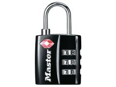 Master Lock TSA 3 Digit Combination Black Finish 30mm Padlock - MLK4680BLK